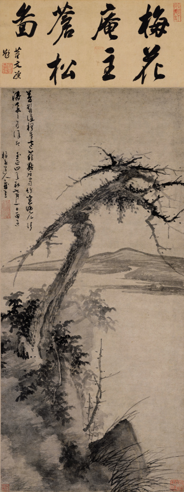 元 吴镇 松石图轴纸本105.6×31.7.tif
